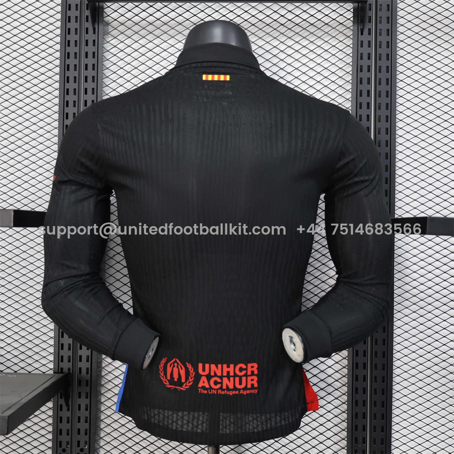 Unitedfootballkit.com | Barcelona x Travis Scott 24-25 Away Black Long Sleeves Jersey - Player Version -Customize Name, Number and Patch | Worldwide Shipping