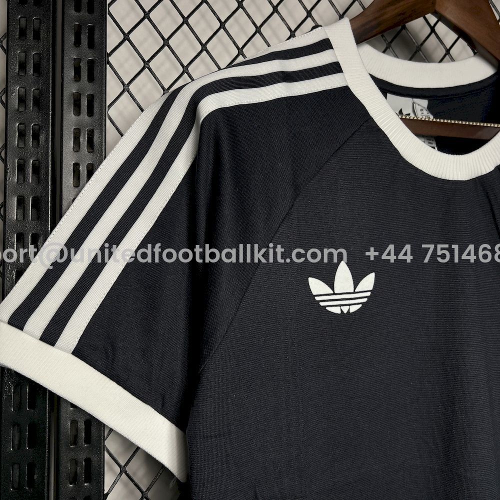 Unitedfootballkit.com | Germany 2024-25 Vintage Trefoil Black Men's T-Shirt -Customize Name, Number and Patch | Worldwide Shipping