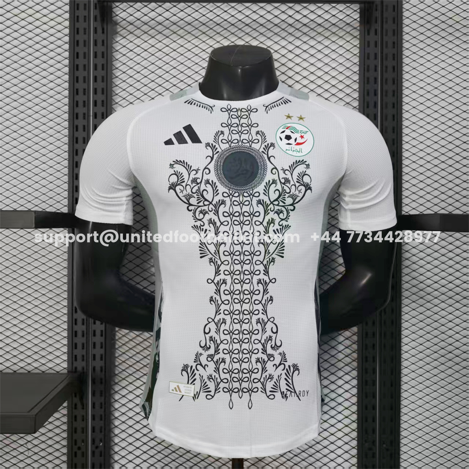Unitedfootballkit.com | Algeria 25-26 Grey Plant White Special Jersey - Player Version -Customize Name, Number and Patch | Worldwide Shipping
