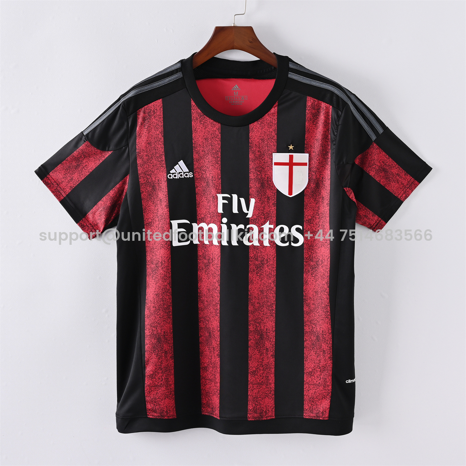 Unitedfootballkit.com | Retro AC Milan 2015-16 Home Jersey -Customize Name, Number and Patch | Worldwide Shipping