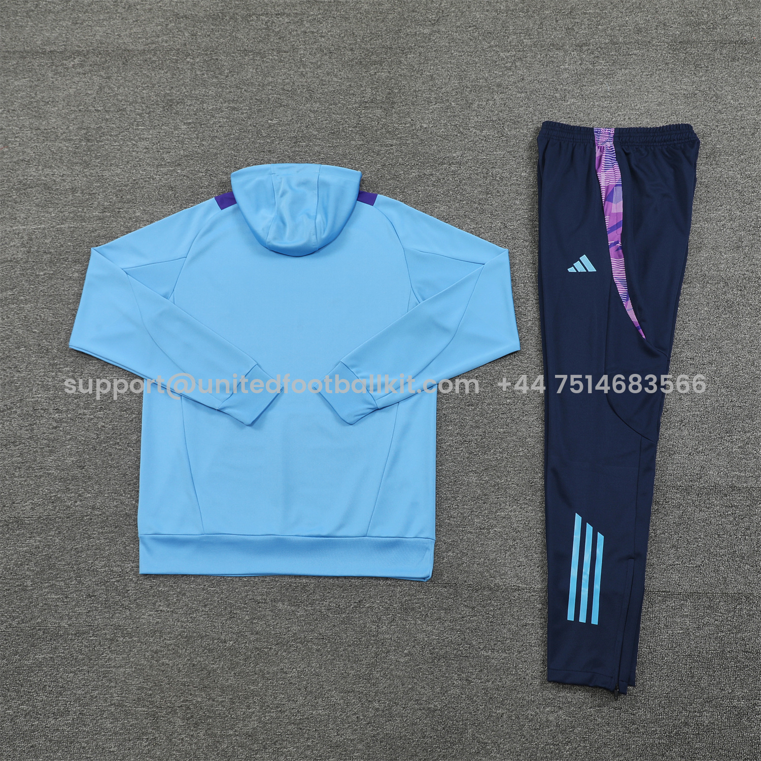 Unitedfootballkit.com | Argentina 24-25 Long Sleeve Training Set - Blue Top and Deep Blue Pants -Customize Name, Number and Patch | Worldwide Shipping