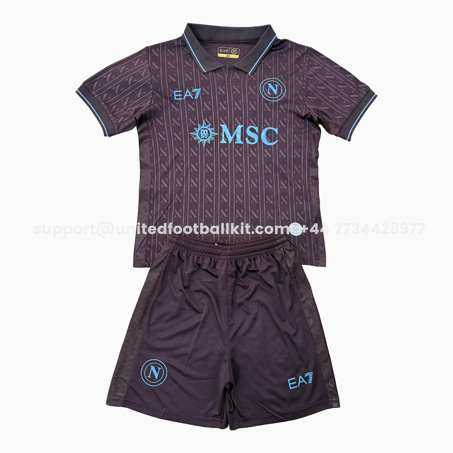 Unitedfootballkit.com | Napoli 25-26 Third Kids Kit -Customize Name, Number and Patch | Worldwide Shipping