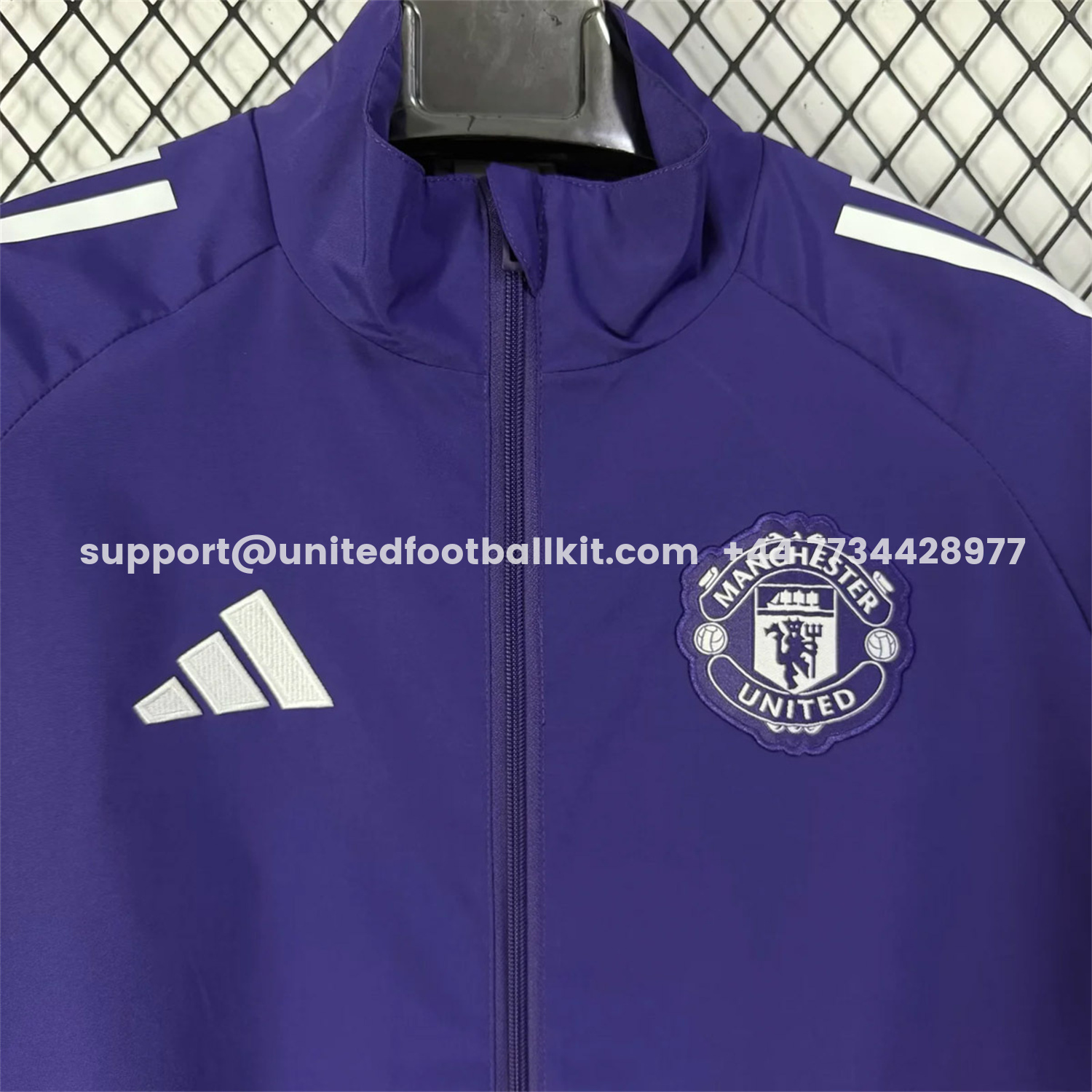 Unitedfootballkit.com | Manchester United 25-26 Training Windbreaker Jacket - Purple -Customize Name, Number and Patch | Worldwide Shipping
