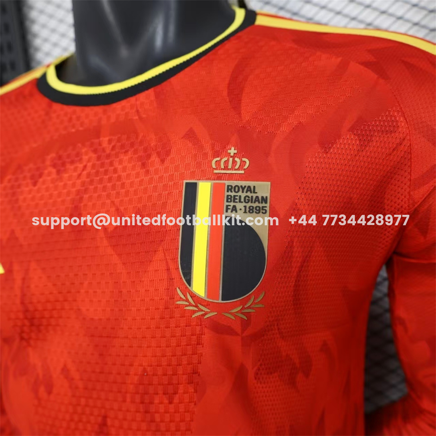 Unitedfootballkit.com | Belgium 2026 Home Long Sleeves Jersey - Player Version -Customize Name, Number and Patch | Worldwide Shipping