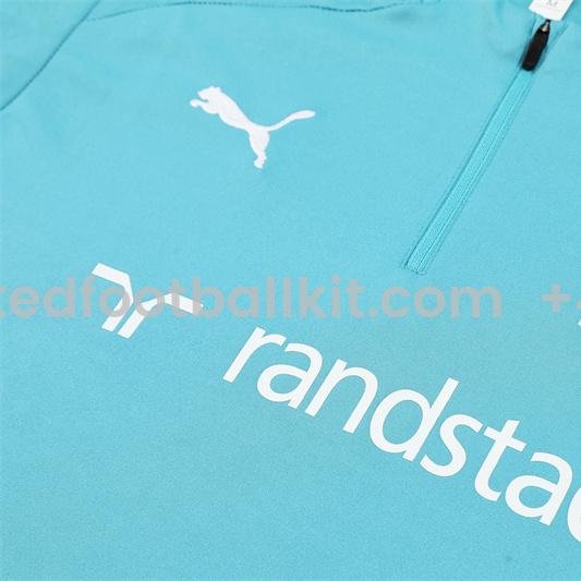 Unitedfootballkit.com | Marseille 24-25 Long Sleeve Training Set - Lake Blue -Customize Name, Number and Patch | Worldwide Shipping