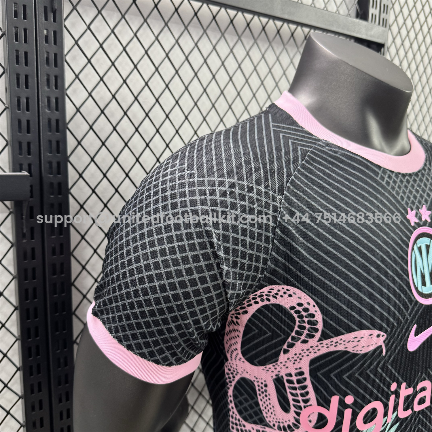 Unitedfootballkit.com | Inter Milan 25-26 Pink Snake Special Black Jersey - Player Version -Customize Name, Number and Patch | Worldwide Shipping