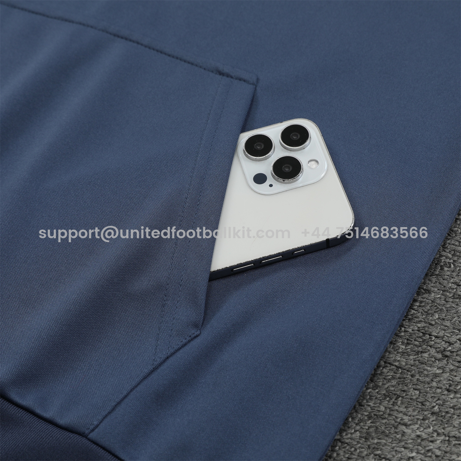 Unitedfootballkit.com | Inter Milan 24-25 Training Hoodie Set - Blue - Gray Hoodie and Pants -Customize Name, Number and Patch | Worldwide Shipping