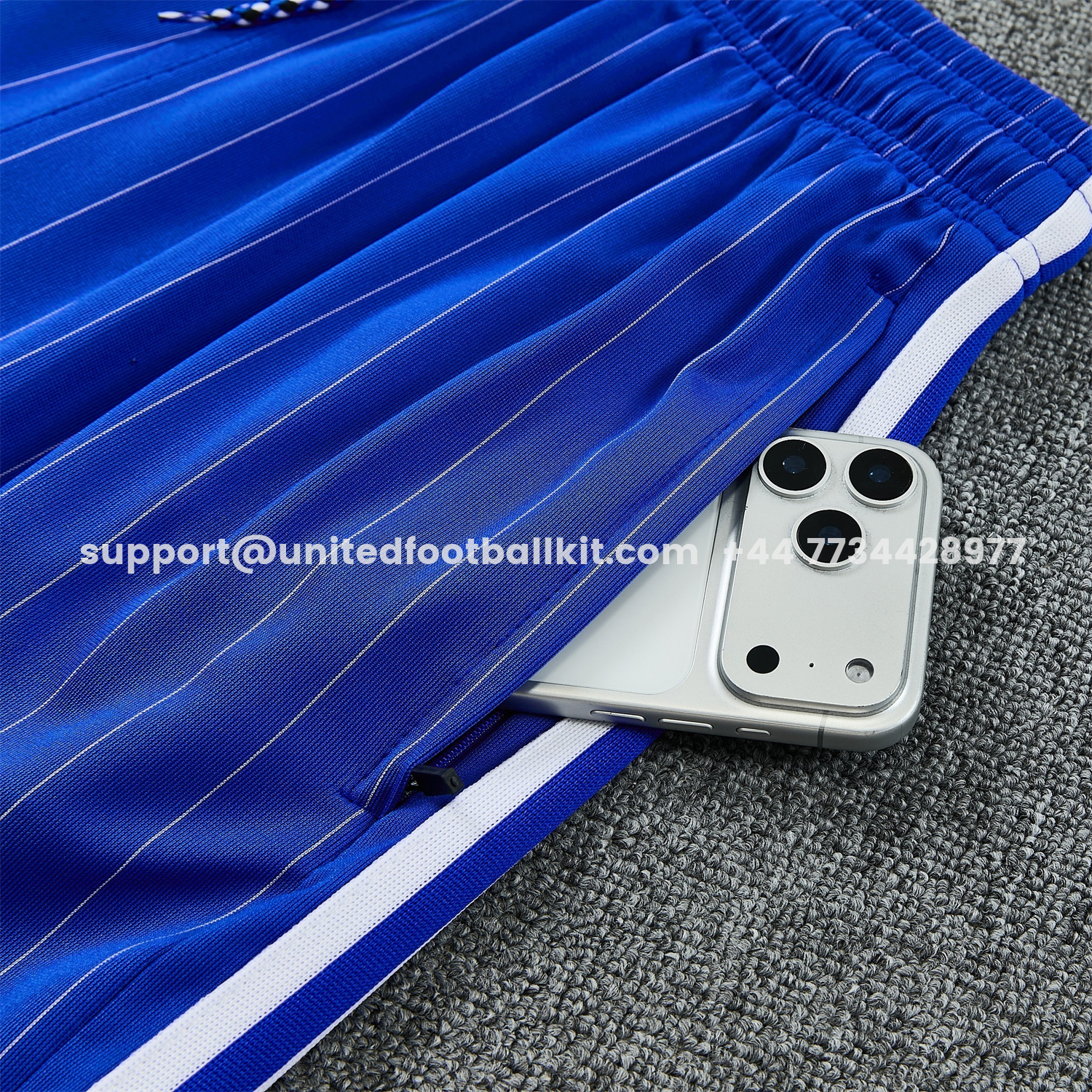 Unitedfootballkit.com | C.H.E.L.S.E.A 25-26 Retro Style Vest Training Set - White Top & Blue Stripes Pants -Customize Name, Number and Patch | Worldwide Shipping