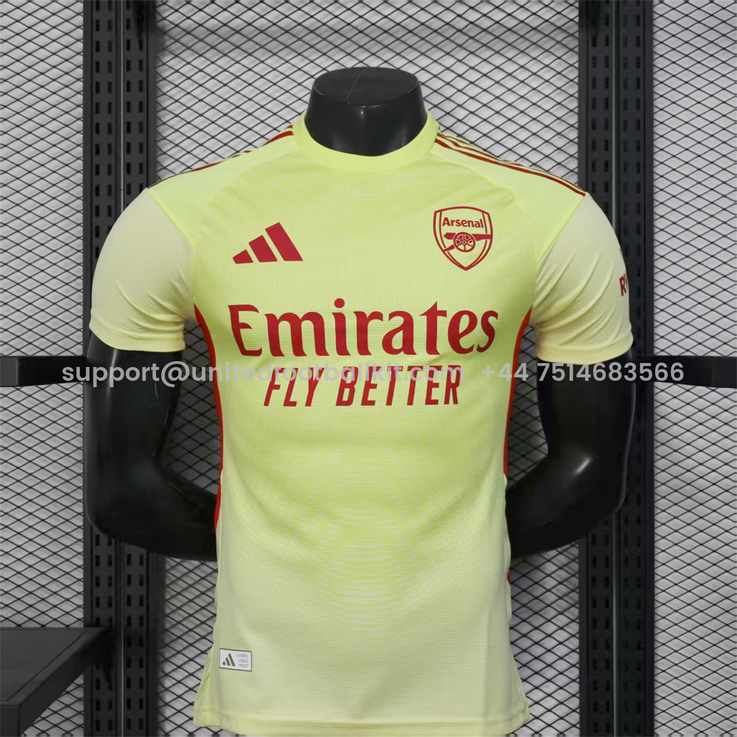 Unitedfootballkit.com | Arsenal 25-26 Light Yellow Goalkeeper Jersey - Player Version -Customize Name, Number and Patch | Worldwide Shipping