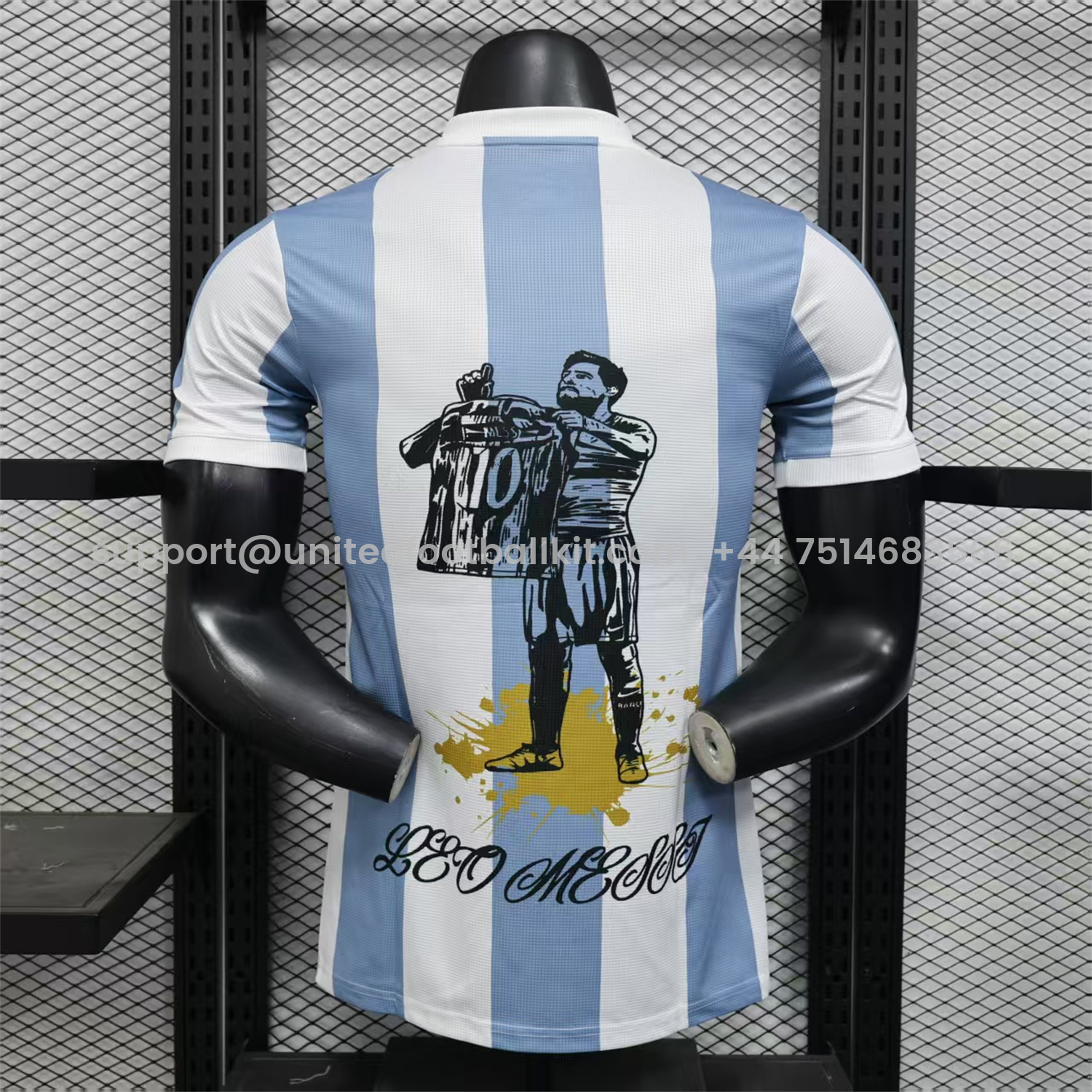 Unitedfootballkit.com | Argentina 25-26 50th Anniversary Messi Graffiti Special Jersey - Player Version -Customize Name, Number and Patch | Worldwide Shipping
