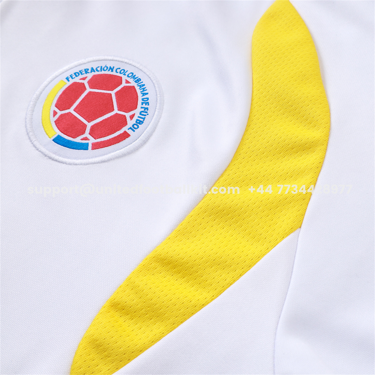 Unitedfootballkit.com | Colombia 2026 Long Sleeve Training Set - White Top & Black Pants -Customize Name, Number and Patch | Worldwide Shipping