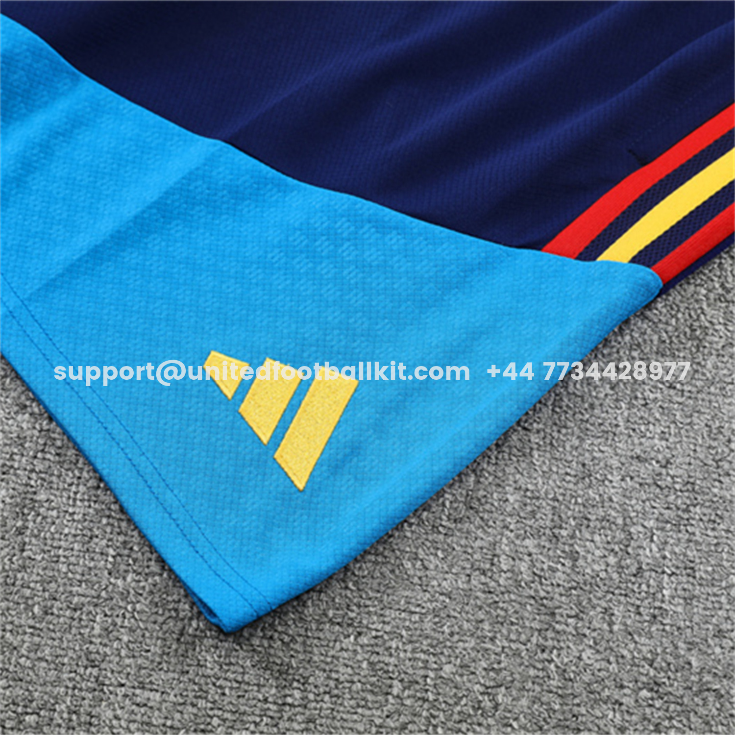 Unitedfootballkit.com | Spain 2026 Short-Sleeve Training Set - Lake Blue Top & Shorts -Customize Name, Number and Patch | Worldwide Shipping
