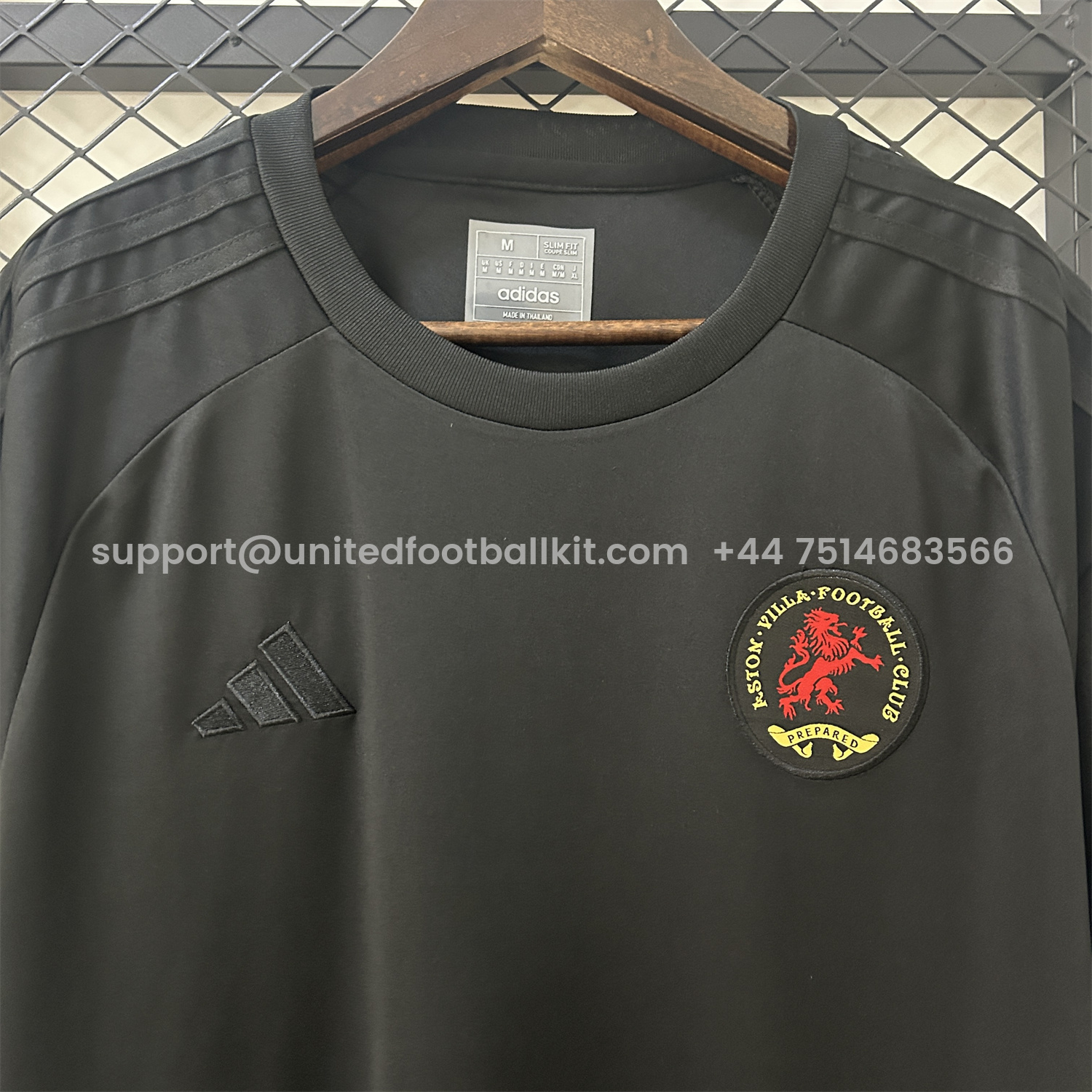 Unitedfootballkit.com | Aston Villa 24-25 Black 150th Anniversary Jersey - Fans Version -Customize Name, Number and Patch | Worldwide Shipping