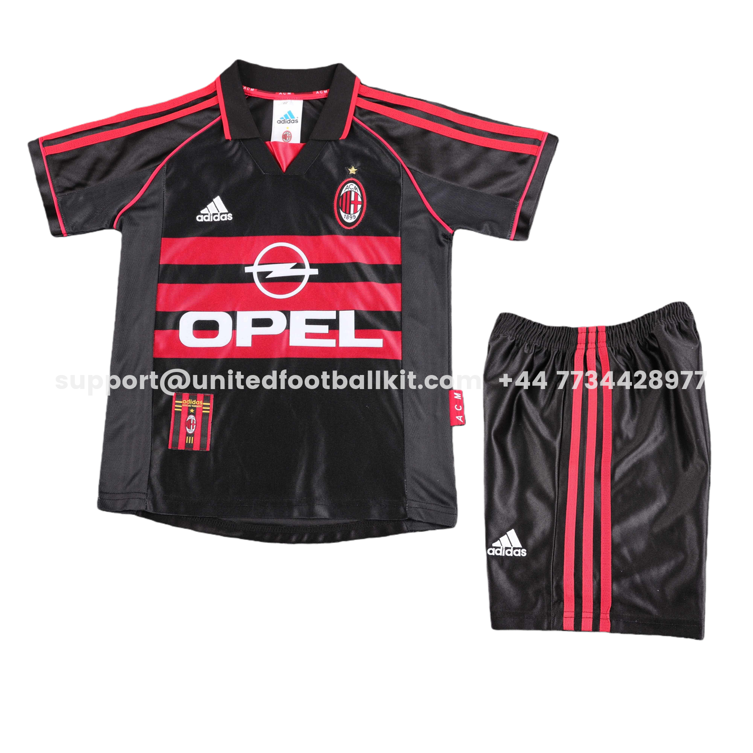 Unitedfootballkit.com | Retro AC Milan 1998-99 Third Kids Kit -Customize Name, Number and Patch | Worldwide Shipping