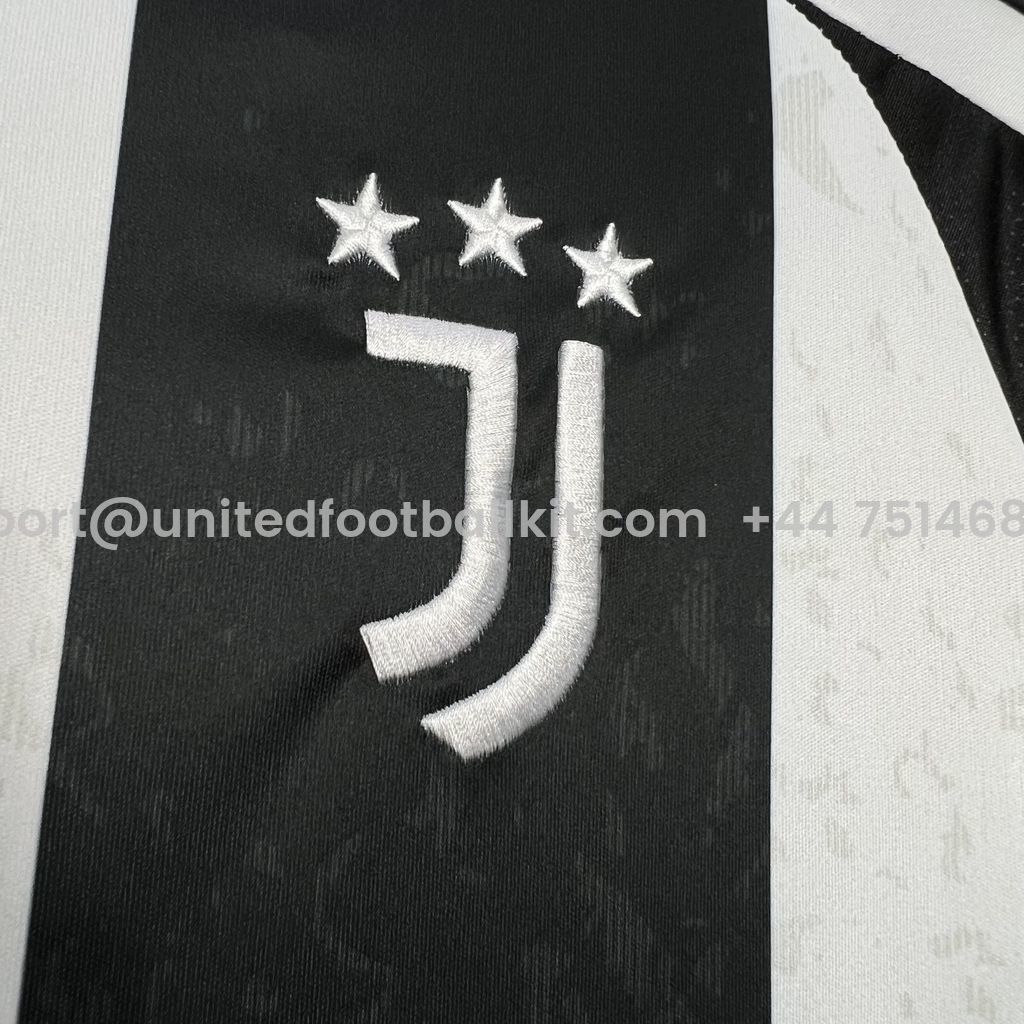 Unitedfootballkit.com | Juventus 24-25 Home Stadium Jersey With Chest Patch - Fans Version -Customize Name, Number and Patch | Worldwide Shipping