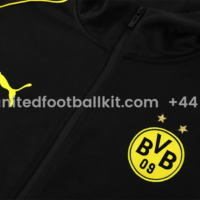 Unitedfootballkit.com | Dortmund 24-25 Training Hoodie Set - Black Hoodie and Pants -Customize Name, Number and Patch | Worldwide Shipping