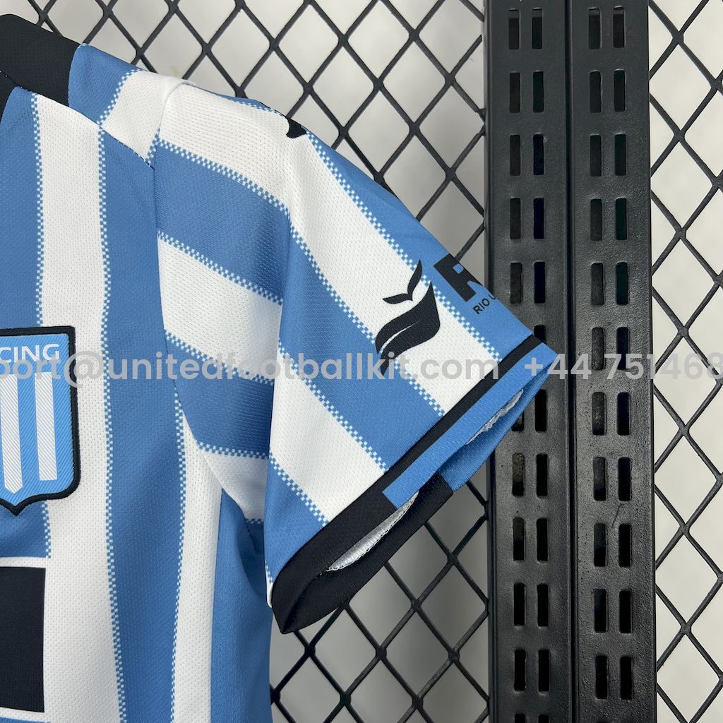 Unitedfootballkit.com | Racing Club de Avellaneda 24-25 Home Kids Kit -Customize Name, Number and Patch | Worldwide Shipping