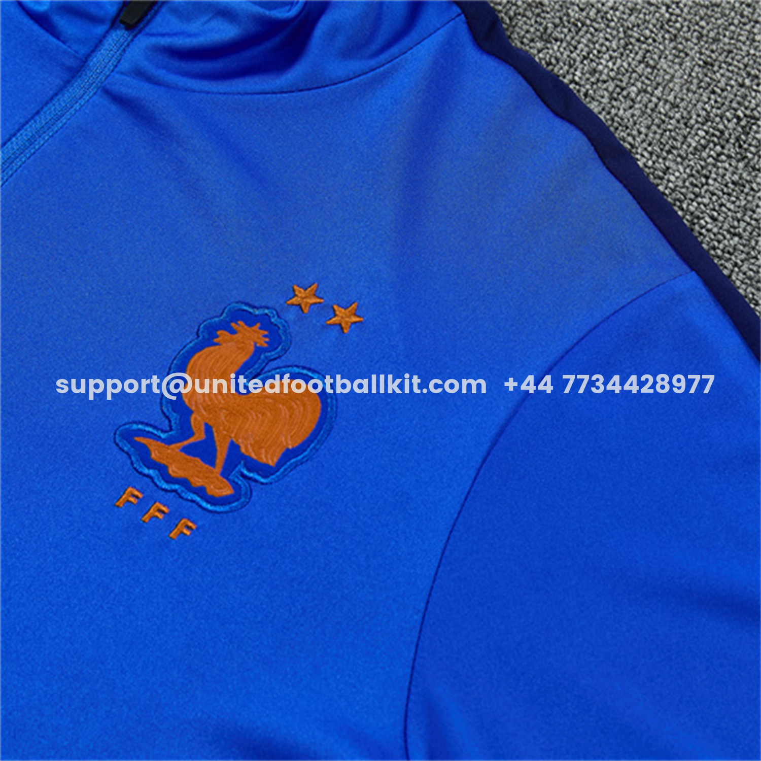 Unitedfootballkit.com | France 2026 Kids Long Sleeve Training Set - Royal Blue Top & Pants -Customize Name, Number and Patch | Worldwide Shipping