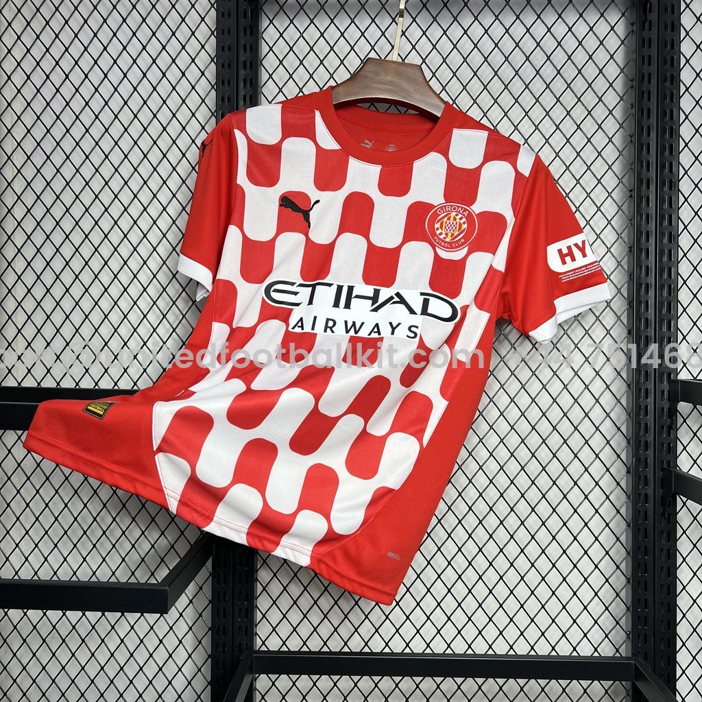 Unitedfootballkit.com | Girona 24-25 Home Stadium Jersey - Fans Version -Customize Name, Number and Patch | Worldwide Shipping