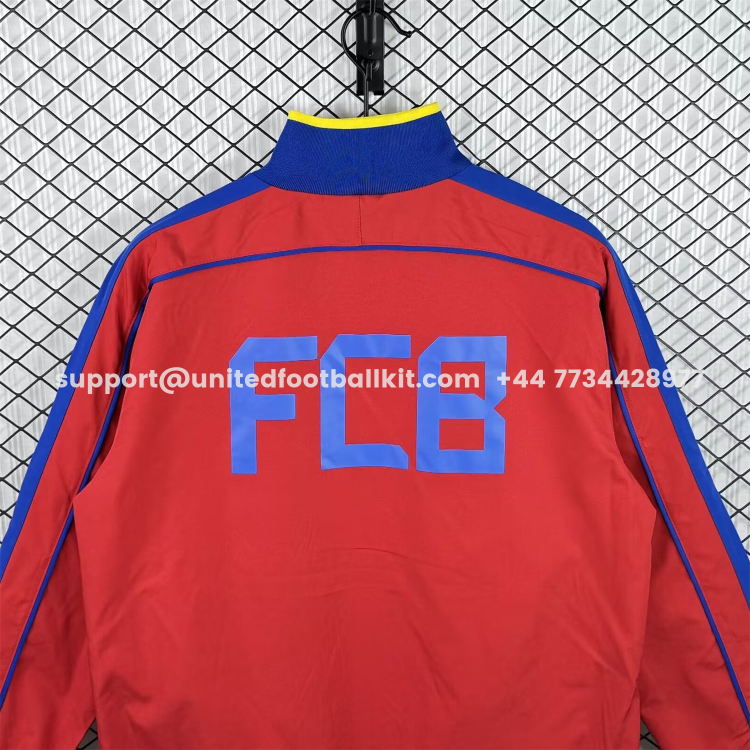 Unitedfootballkit.com | Retro Barcelona 2010-11 Windbreaker Jacket - Red -Customize Name, Number and Patch | Worldwide Shipping