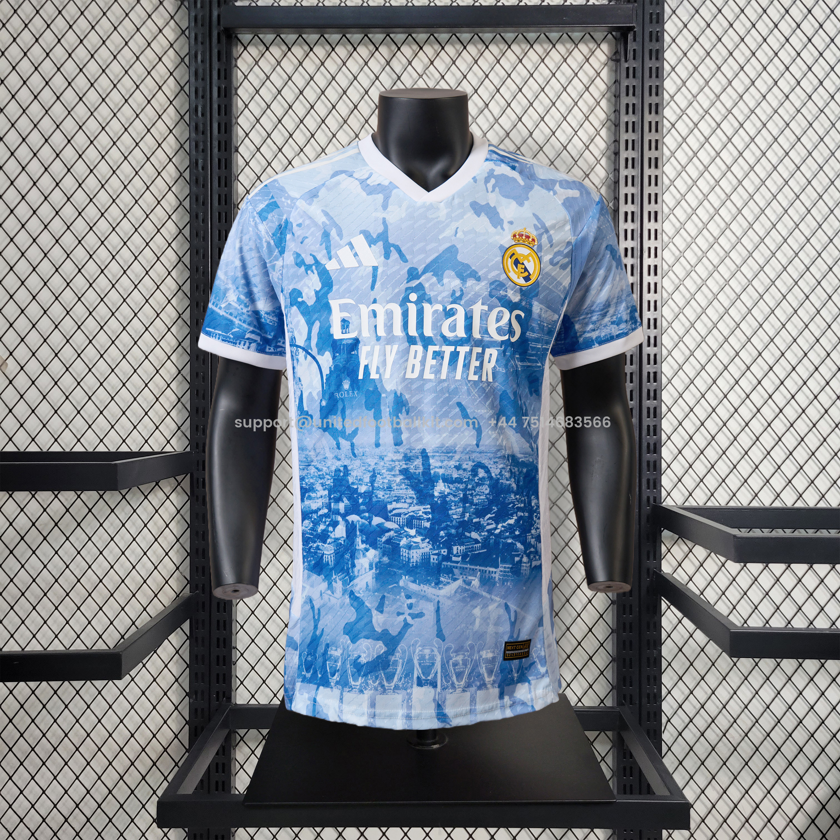 Unitedfootballkit.com | Real Madrid 24-25 Blue Special Edition Jersey - Player Version -Customize Name, Number and Patch | Worldwide Shipping
