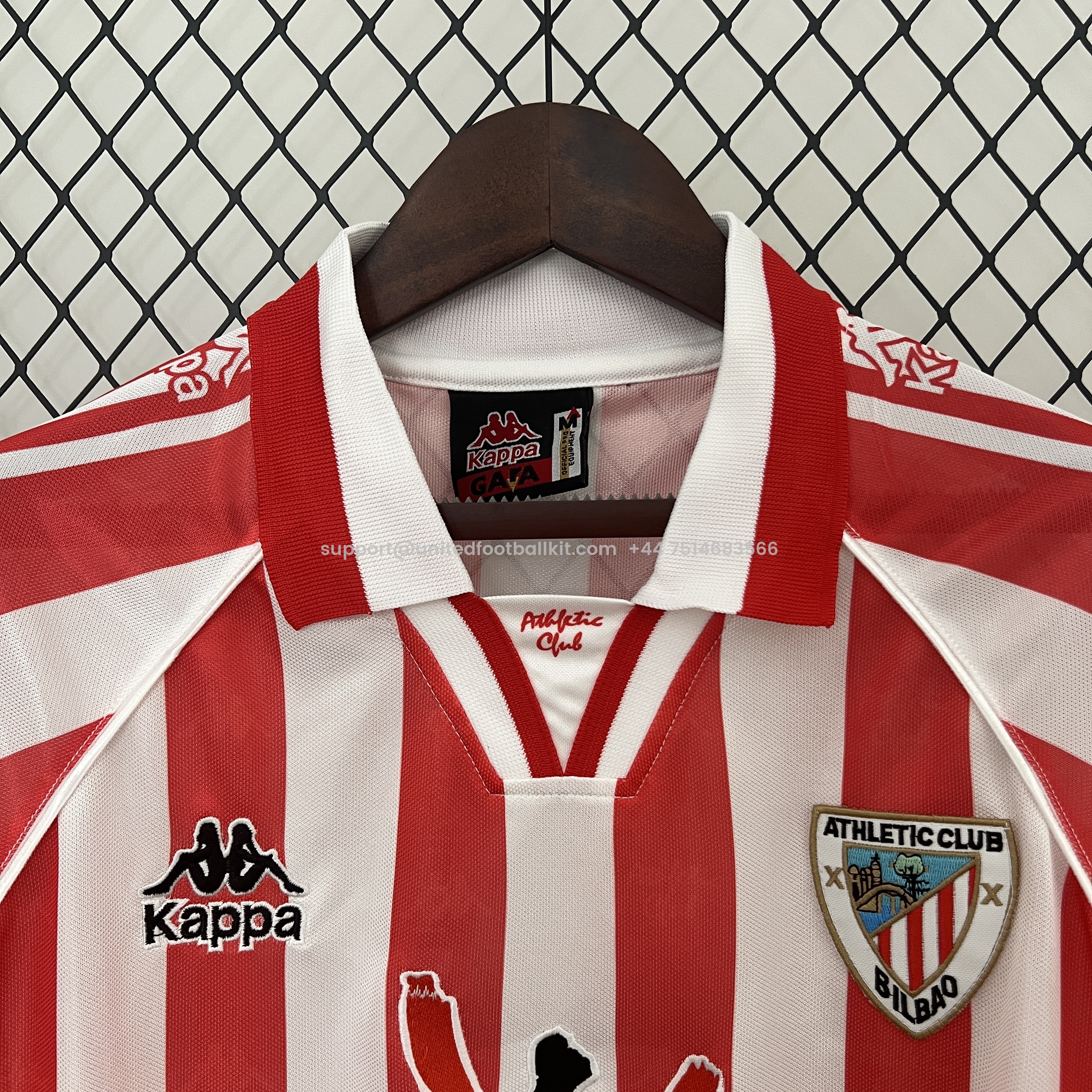 Unitedfootballkit.com | Retro Athletic Bilbao 1997-98 100th Anniversary Home Stadium Jersey -Customize Name, Number and Patch | Worldwide Shipping