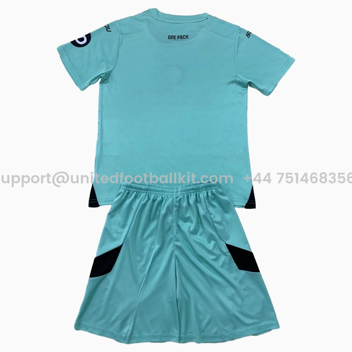 Unitedfootballkit.com | Wolverhampton Wanderers Wolves 24-25 Goalkeeper Lake Blue Kids Kit -Customize Name, Number and Patch | Worldwide Shipping