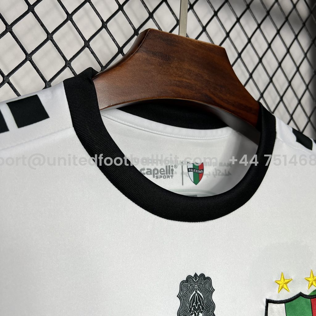 Unitedfootballkit.com | Club Deportivo Palestino 24-25 White Graffiti Jersey - Fans Version -Customize Name, Number and Patch | Worldwide Shipping