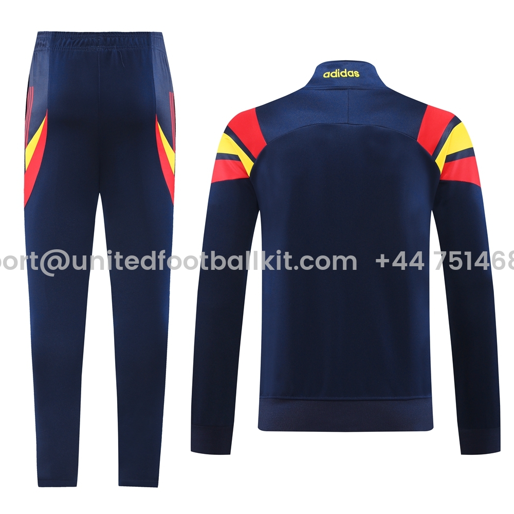Unitedfootballkit.com | Spain 2024 Jacket Training Tracksuit - Deep Blue -Customize Name, Number and Patch | Worldwide Shipping