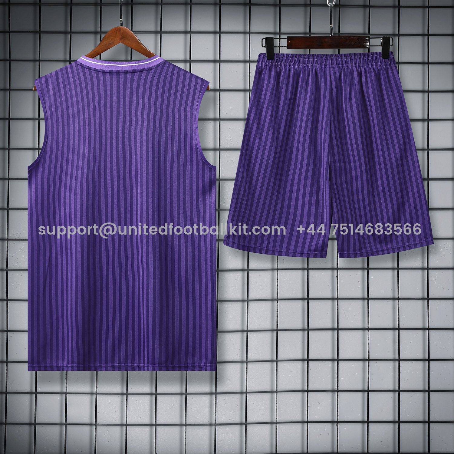 Unitedfootballkit.com | Real Madrid 25-26 Vest Training Set - Pure Purple Vest & Purple Shorts -Customize Name, Number and Patch | Worldwide Shipping