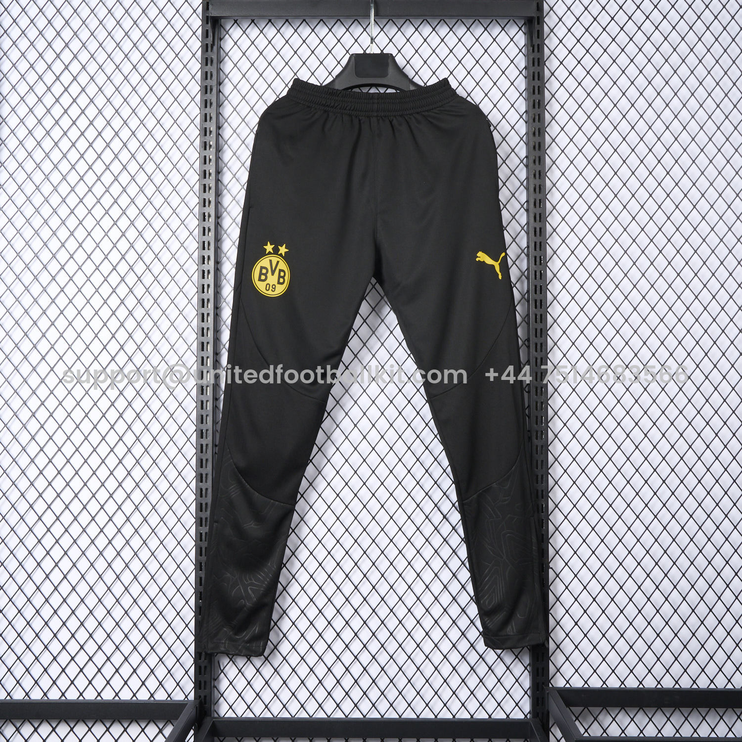 Unitedfootballkit.com | Dortmund 24-25 Black Training Pants - Player Version -Customize Name, Number and Patch | Worldwide Shipping