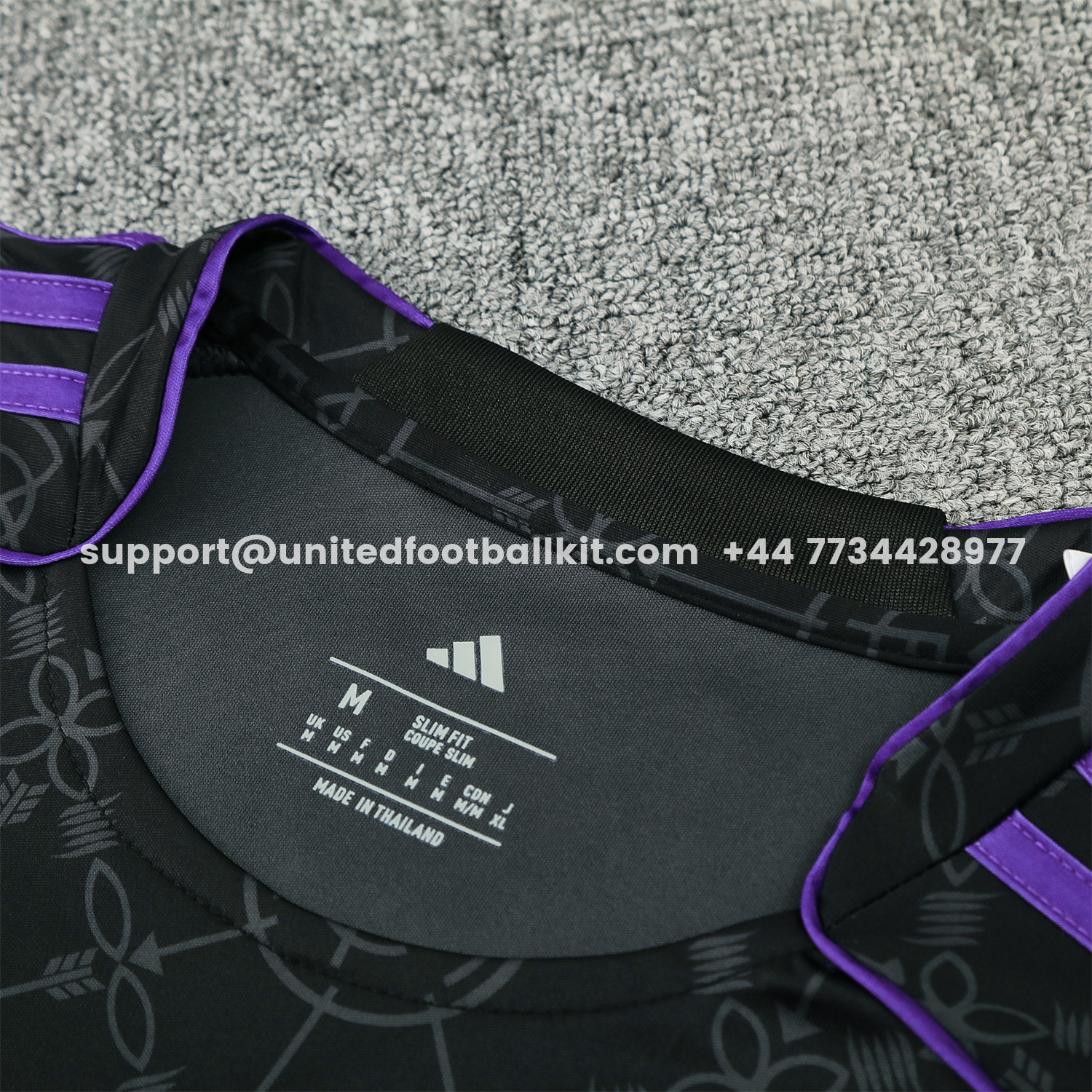 Unitedfootballkit.com | Real Madrid 25-26 Short-Sleeve Training Set - Blue Edge Black Top & Black Shorts -Customize Name, Number and Patch | Worldwide Shipping