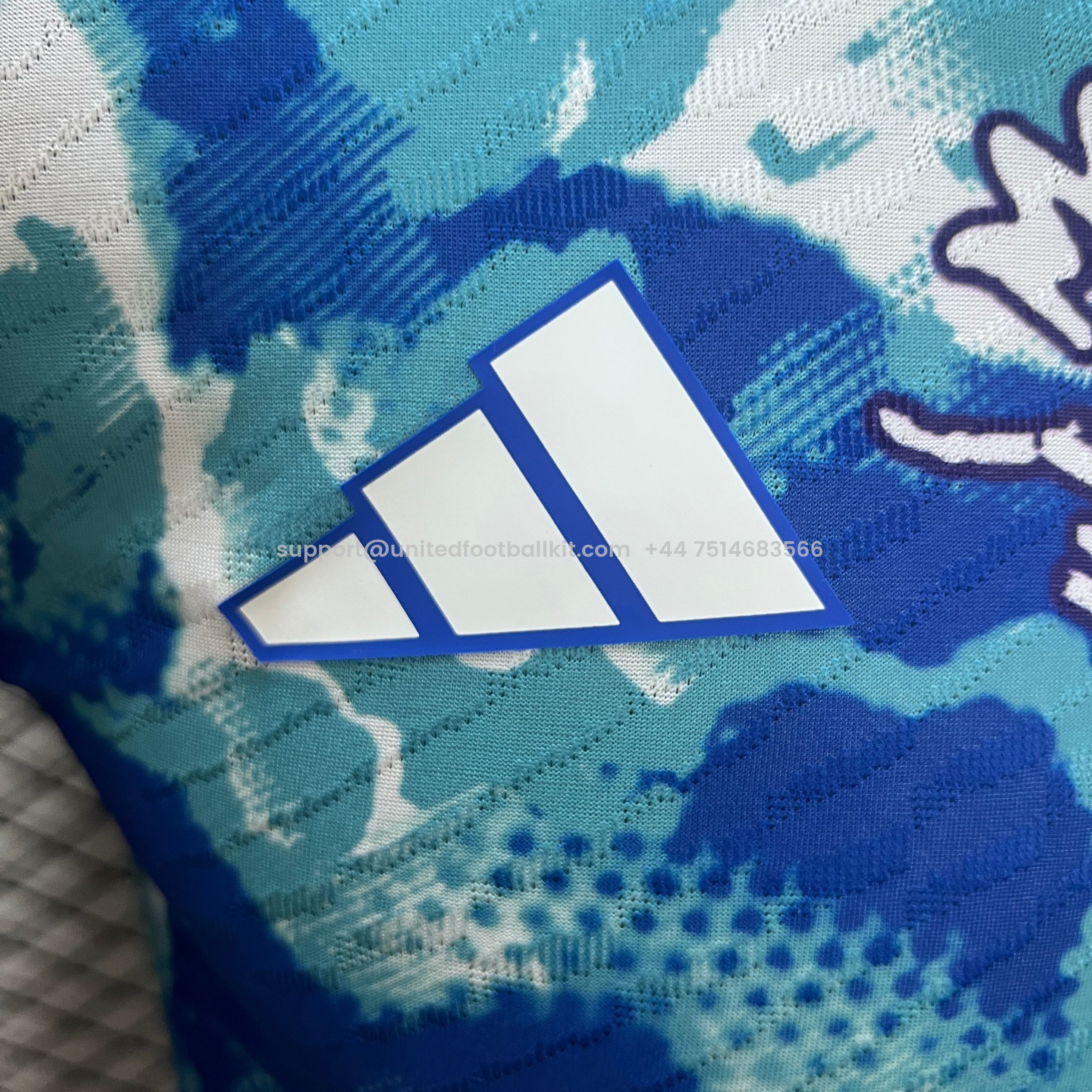 Unitedfootballkit.com | Real Madrid 24-25 Blue Watercolor Special Edition Jersey - Player Version -Customize Name, Number and Patch | Worldwide Shipping