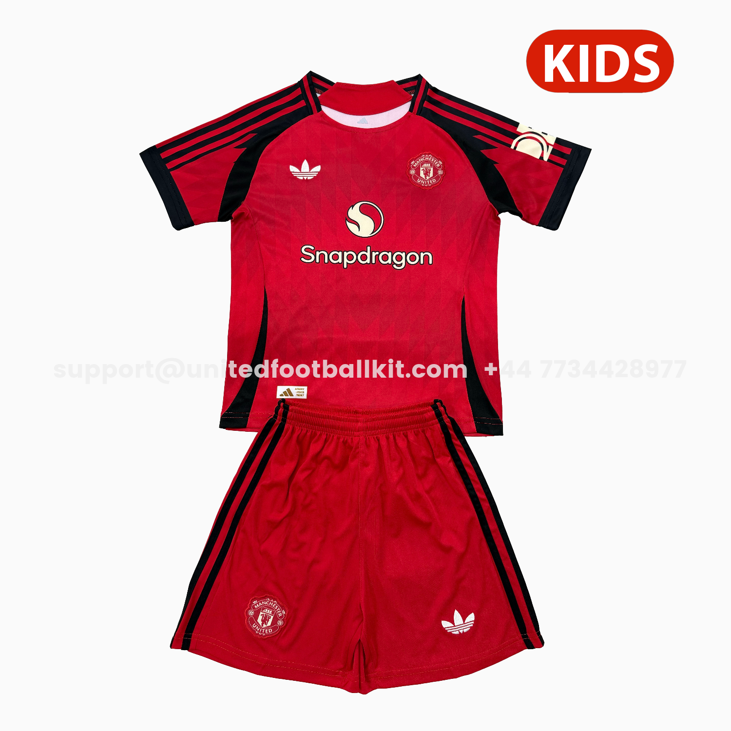 Unitedfootballkit.com | Manchester United 25-26 Red Concept Kids Kit -Customize Name, Number and Patch | Worldwide Shipping