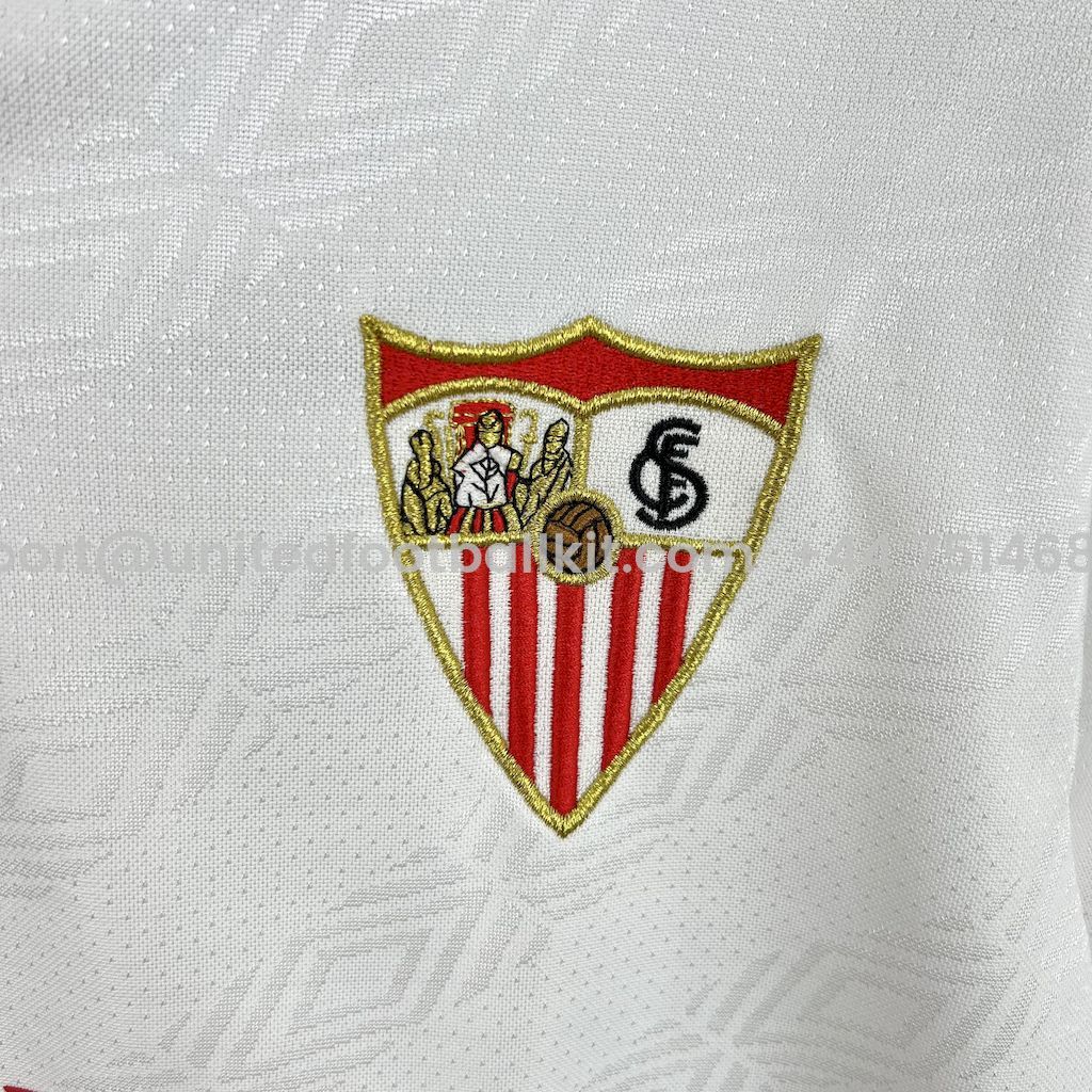 Unitedfootballkit.com | Retro Sevilla FC 1994-96 Home Jersey -Customize Name, Number and Patch | Worldwide Shipping