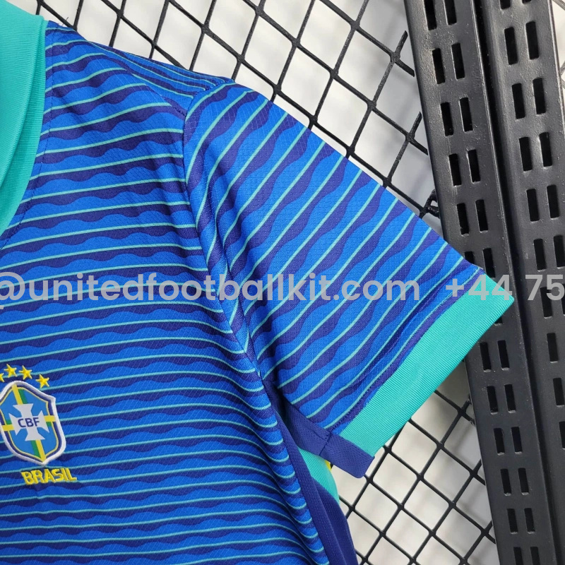 Unitedfootballkit.com | Brazil 2024 Away Stadium Kids Kit -Customize Name, Number and Patch | Worldwide Shipping