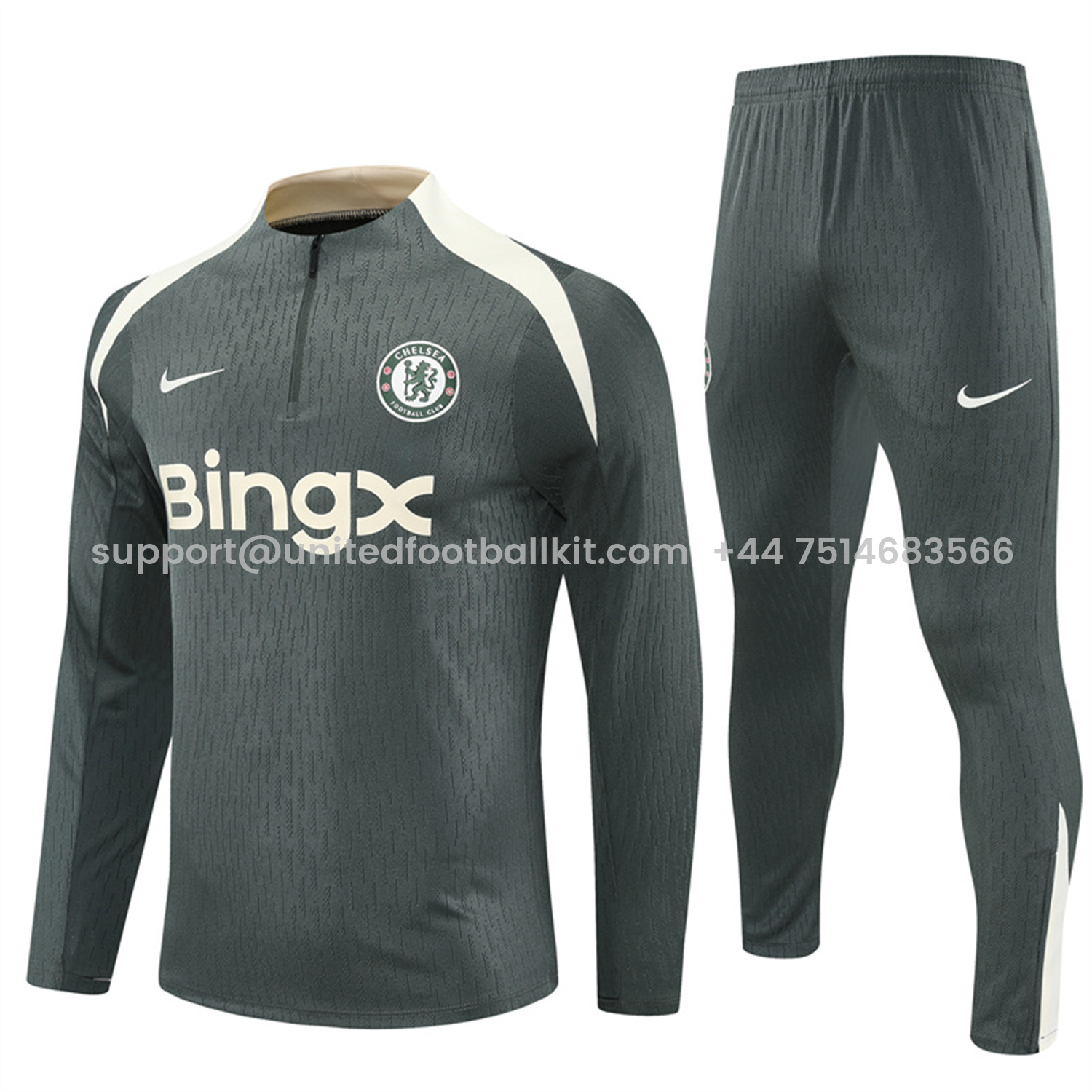 Unitedfootballkit.com | C.H.E.L.S.E.A 25-26 Long Sleeves Training Set - Army Green Top & Army Green Shorts -Customize Name, Number and Patch | Worldwide Shipping
