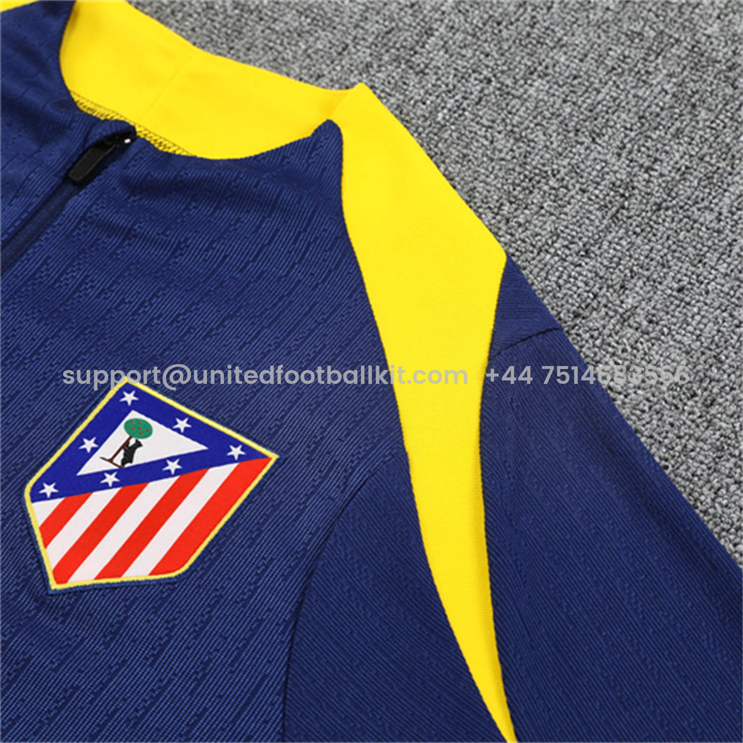 Unitedfootballkit.com | Atletico Madrid 25-26 Kid Long Sleeves Training Set - Royal Blue Top & Royal Blue Pants -Customize Name, Number and Patch | Worldwide Shipping