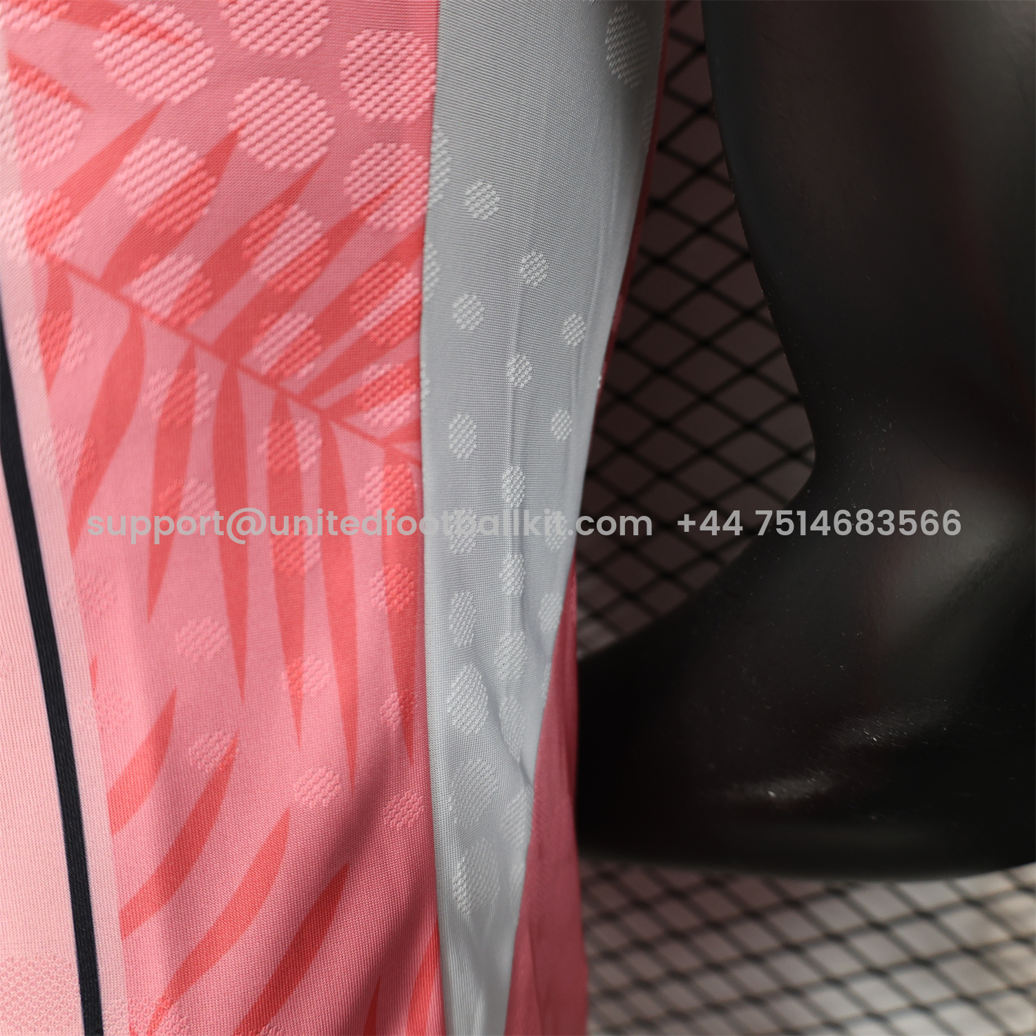 Unitedfootballkit.com | INT M.A.M 25-26 Pink Stripes and Leaves Pattern Special Jersey - Player Version -Customize Name, Number and Patch | Worldwide Shipping