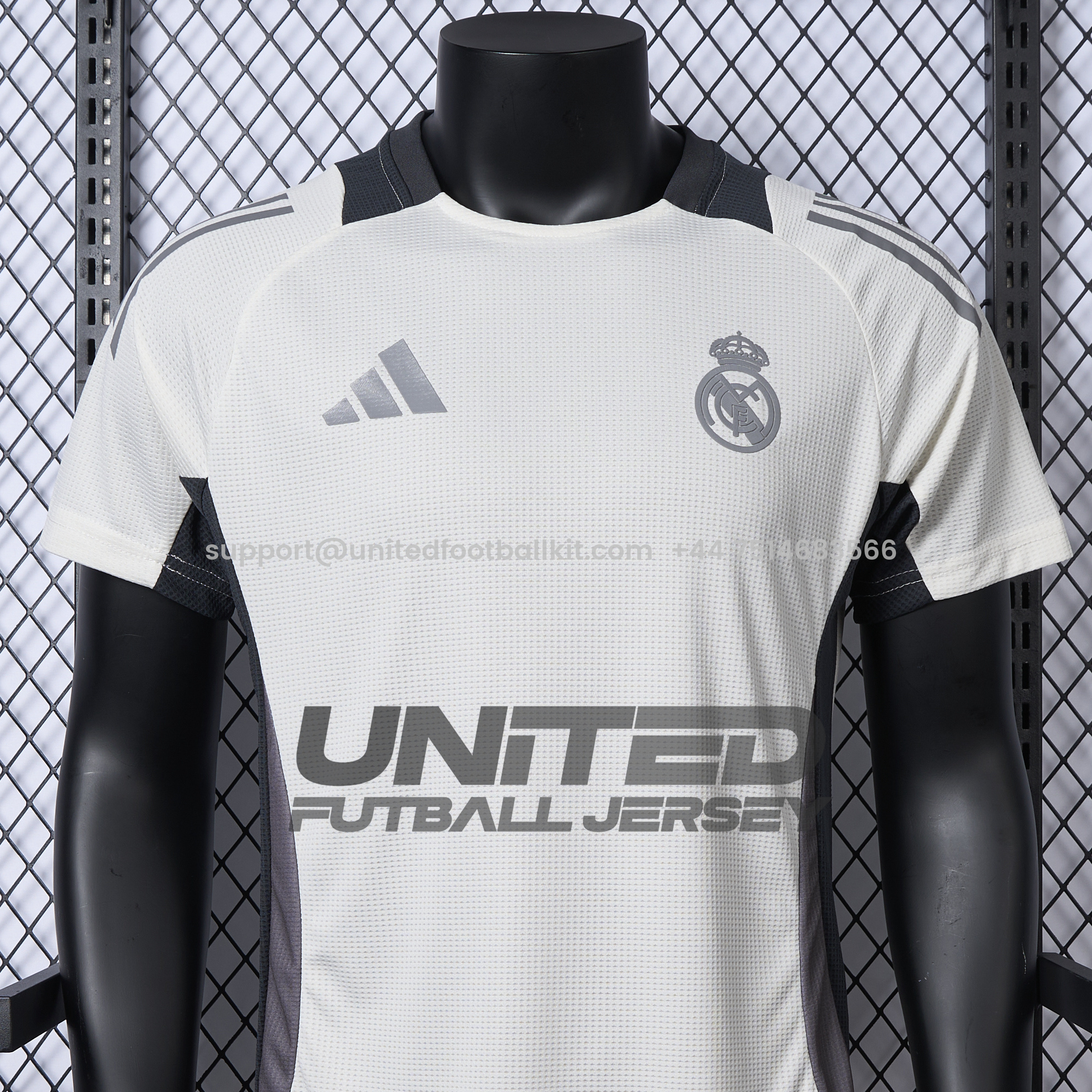 Unitedfootballkit.com | Real Madrid 24-25 White Training Jersey - Player Version -Customize Name, Number and Patch | Worldwide Shipping