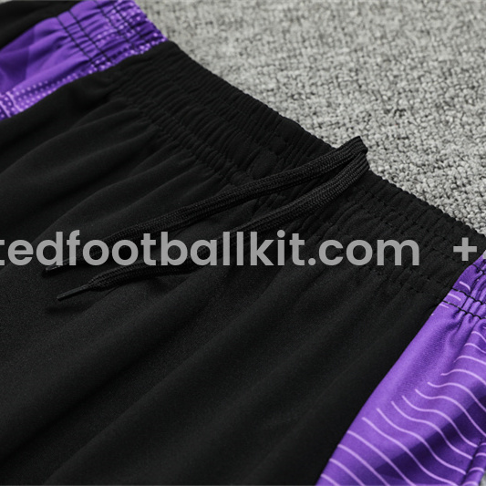 Unitedfootballkit.com | Real Madrid 24-25 Long Sleeve Training Set - Black and Purple -Customize Name, Number and Patch | Worldwide Shipping