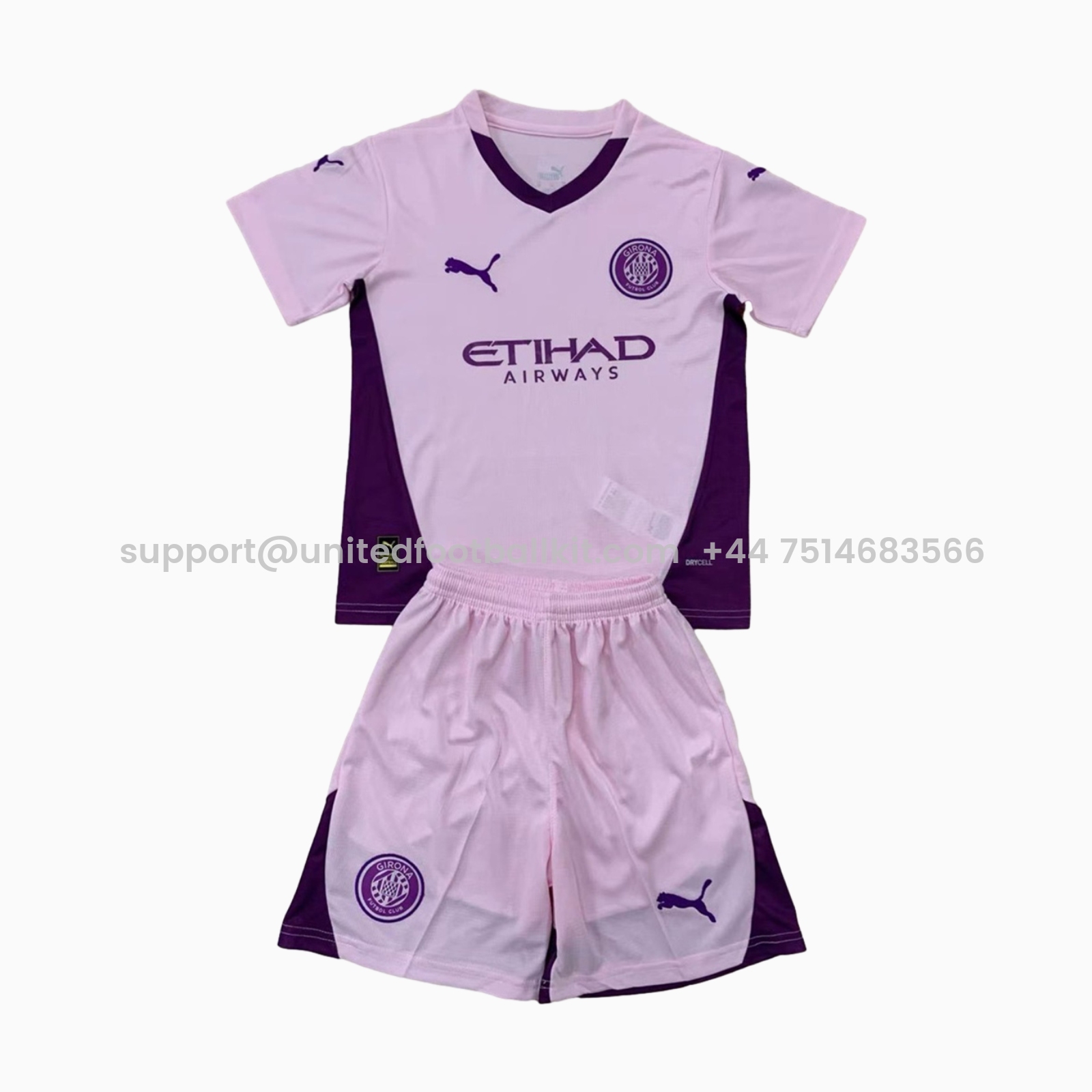 Unitedfootballkit.com | Girona 24-25 Third Kids Kit -Customize Name, Number and Patch | Worldwide Shipping