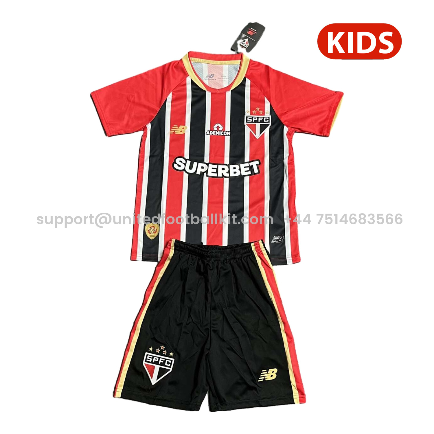 Unitedfootballkit.com | Sao Paulo 25-26 Away Kids Kit -Customize Name, Number and Patch | Worldwide Shipping