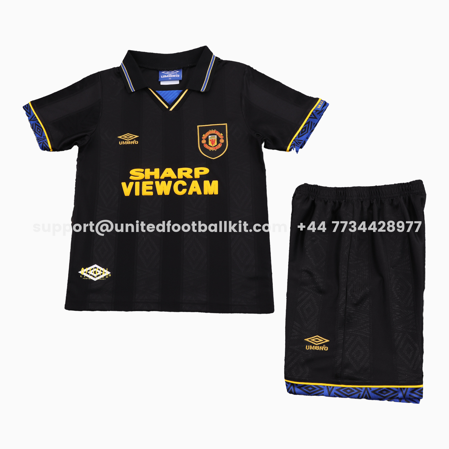 Unitedfootballkit.com | Retro Manchester United 93-95 Away Kids Kit -Customize Name, Number and Patch | Worldwide Shipping