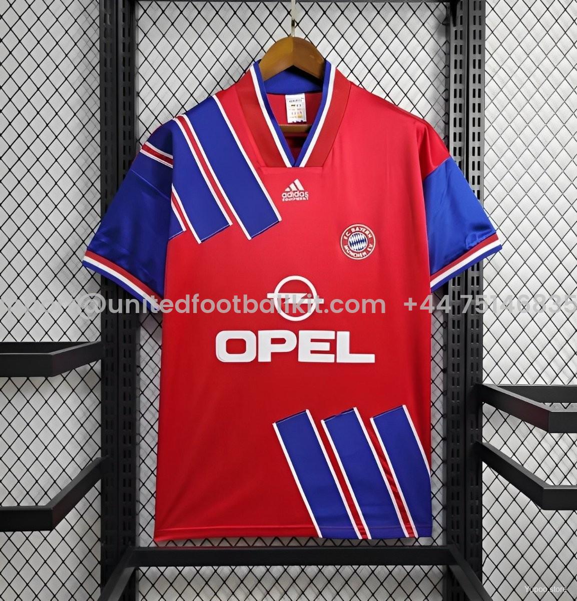 Unitedfootballkit.com | Retro Bayern Munich 93-95 Home Stadium Jersey -Customize Name, Number and Patch | Worldwide Shipping