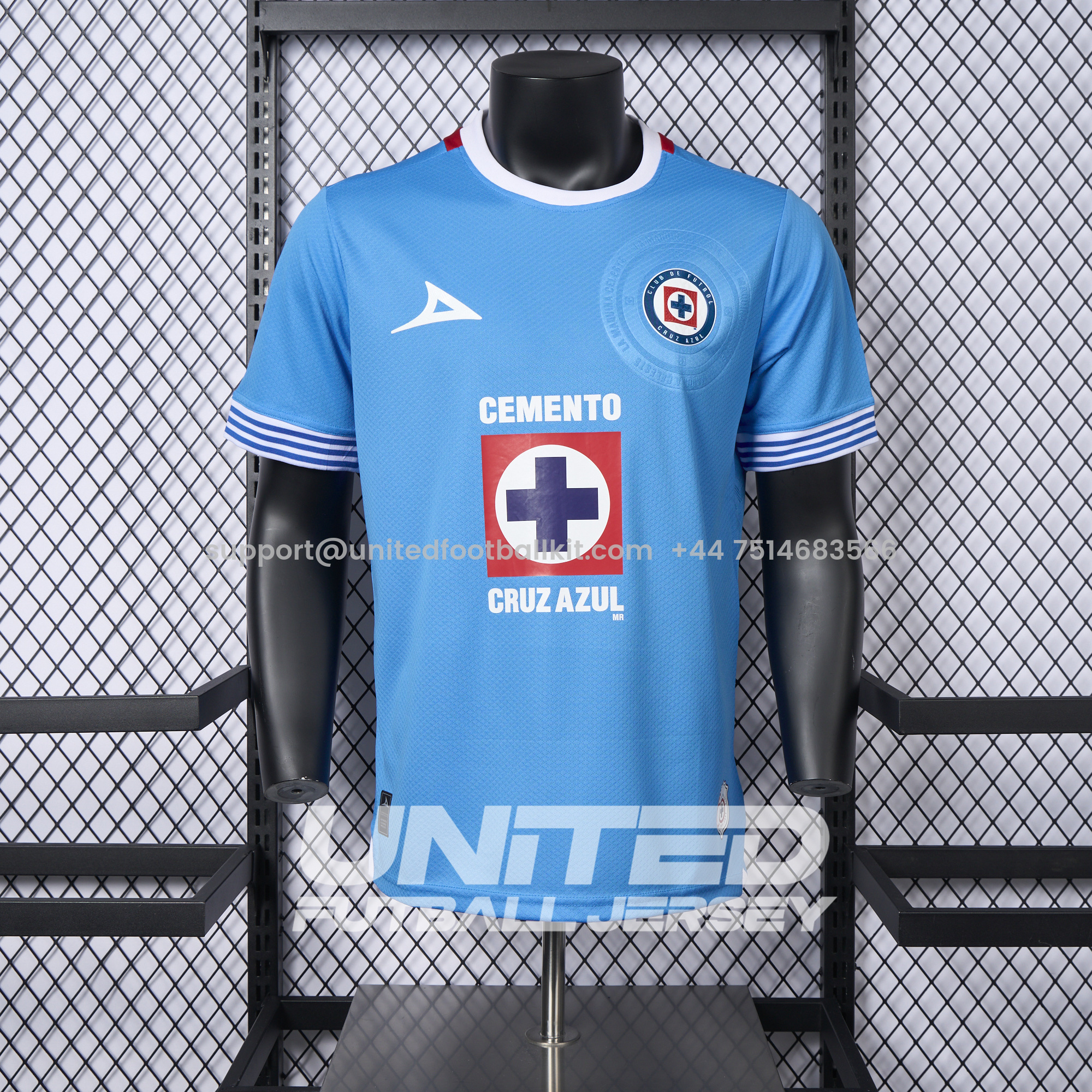 Unitedfootballkit.com | Cruz Azul 24-25 Home Stadium Jersey - Player Version -Customize Name, Number and Patch | Worldwide Shipping