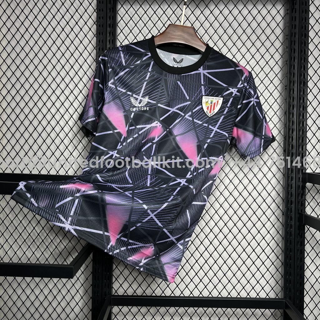 Unitedfootballkit.com | Athletic Bilbao 24-25 Pre-Match Third Jersey - Fans Version -Customize Name, Number and Patch | Worldwide Shipping