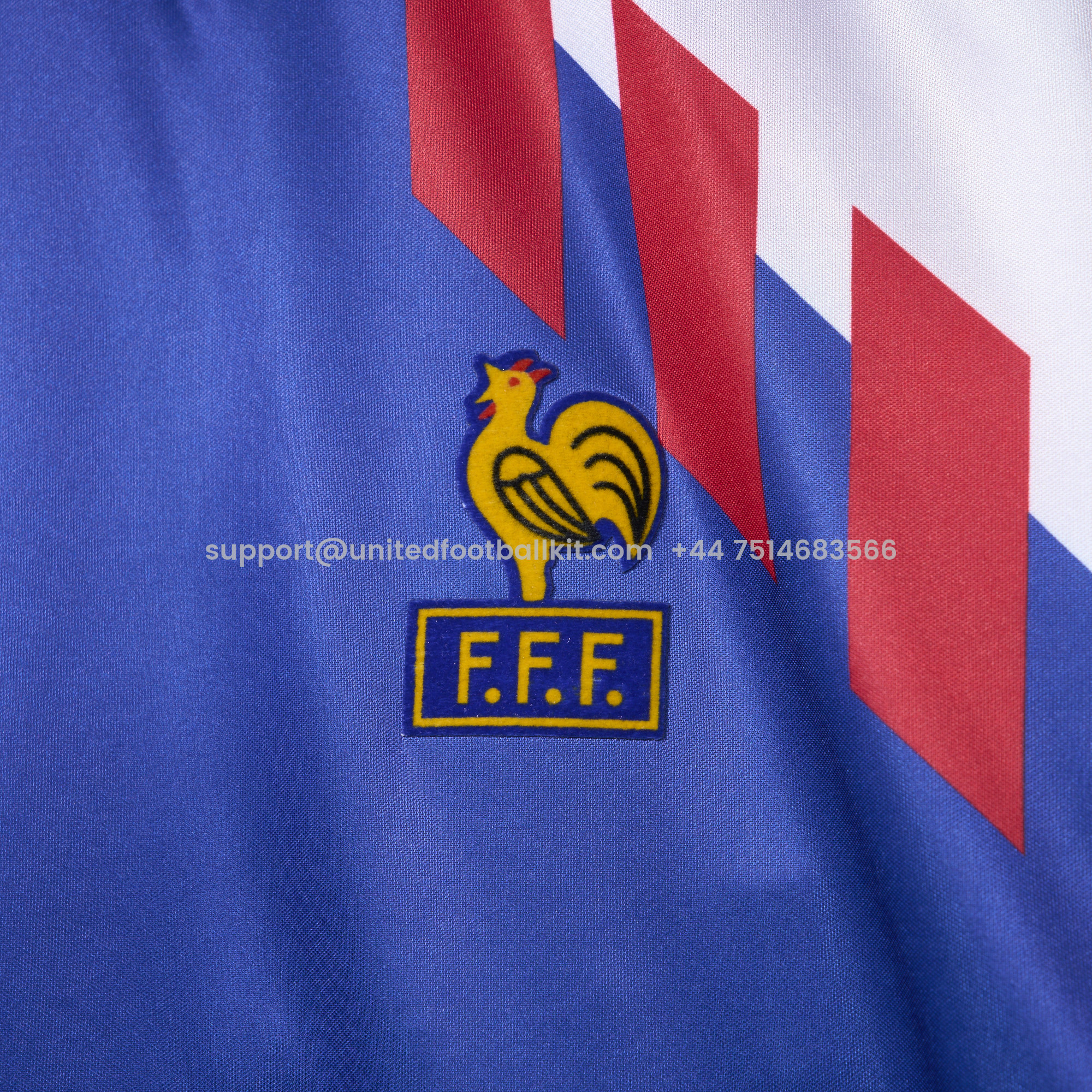 Unitedfootballkit.com | Retro France 1990 Home Stadium Jersey -Customize Name, Number and Patch | Worldwide Shipping