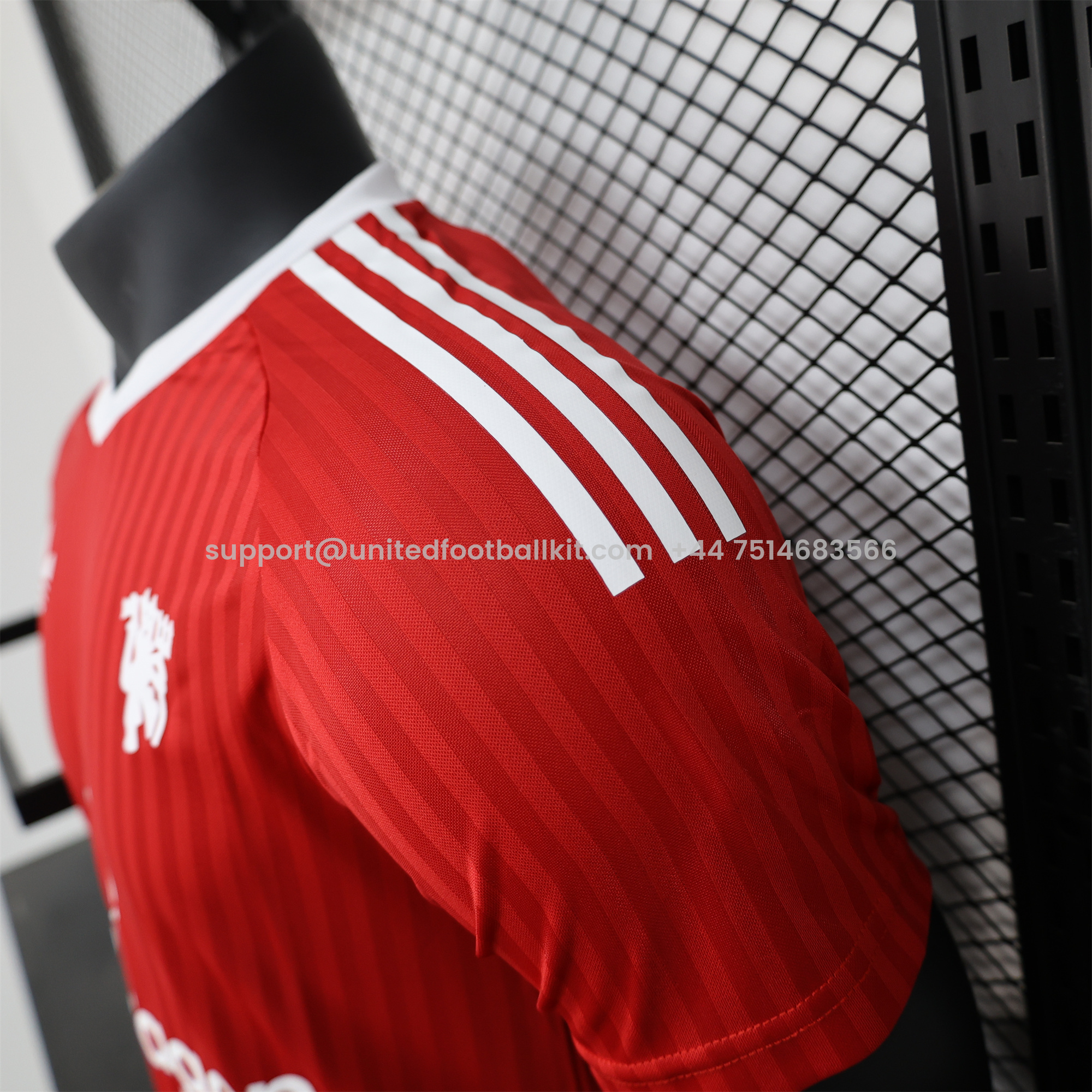 Unitedfootballkit.com | Manchester United 24-25 Red Trefoil Vintage Jersey - Player Version -Customize Name, Number and Patch | Worldwide Shipping