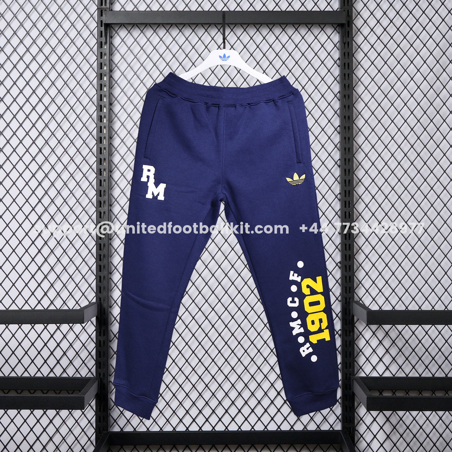 Unitedfootballkit.com | Real Madrid 25-26 Pure Color 1902 Training Set - Dark Blue Top and Dark Blue Pants -Customize Name, Number and Patch | Worldwide Shipping